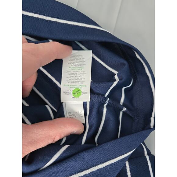 MLB NEW YORK YANKEES GENUINE MERCHANDISE 2XL MENS POLO SHORT SLEEVE STRIPED Navy - Picture 8 of 9